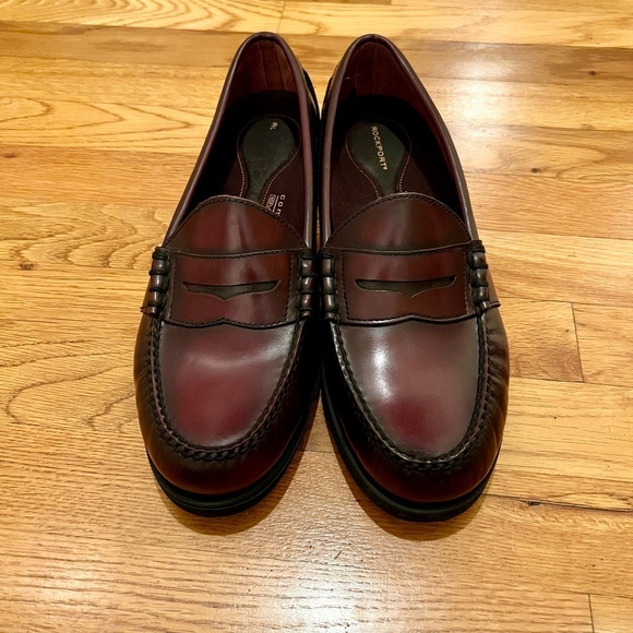 GUC Men\'s Rockport Comfort DMX Cordovan Brown Penny Loafers Shoes Size 10 M